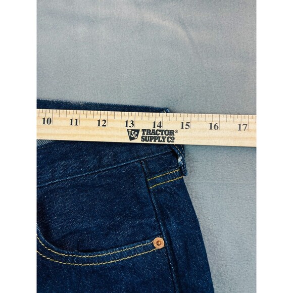 Levis 501 Button Fly Jeans Original Fit Straight Leg Mens Sz 32 X 36 Dark Wash - Picture 6 of 12